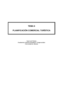 TEMA 6 PLANIFICACIÓN COMERCIAL TURÍSTICA