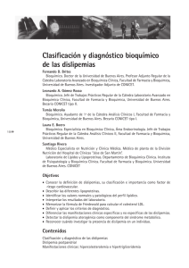 Clasificación y diagnóstico bioquímico de las dislipemias