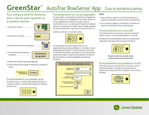 GreenStar™ AutoTrac™RowSense™ App Guía de referencia rápida