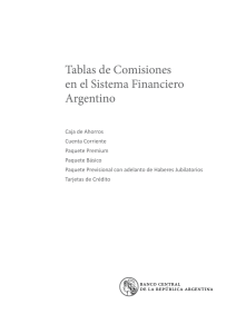 Tablas de Comisiones en el Sistema Financiero Argentino