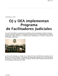 OJ y OEA implementan Programa de Facilitadores Judiciales