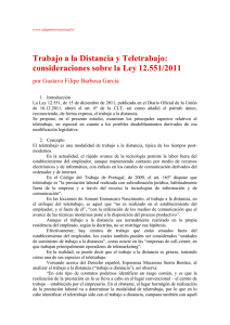 Trabajo a la Distancia y Teletrabajo: consideraciones sobre la Ley