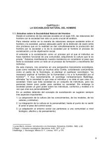 CAPÍTULO I LA SOCIABILIDAD NATURAL DEL HOMBRE 1.1