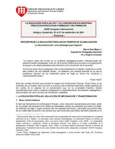Reconstruir la Educación Popular en tiempos de globalización