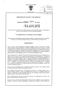 decreto 1305 del 18 de junio de 2015