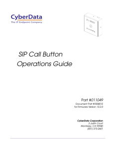 SIP Call Button   Operations Guide