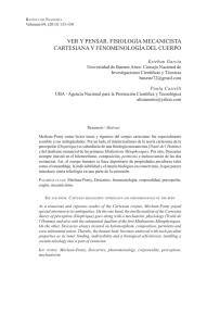 y pensar. Fisiología mecanicista cartesiana y fenomenología del