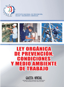 Ley orgánica de prevención, condiciones y medio ambiente de trabajo