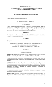 Acuerdo Gubernativo 533-89 Reglamento Ley De Maquila