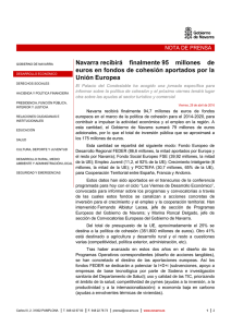 Navarra recibirá finalmente 95 millones de euros en fondos de