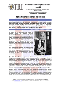 John Nash: desafiando límites - Universidad Complutense de Madrid