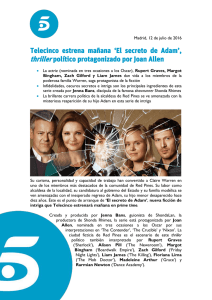 Telecinco estrena mañana `El secreto de Adam`, thriller político