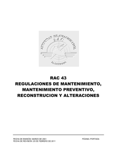 Rac 43 regulaciones de mantenimiento, mantenimiento preventivo