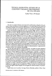 TÉCNICA LEGISLATIVA: ESTADO DE LA CUESTIÓN Y BALANCE