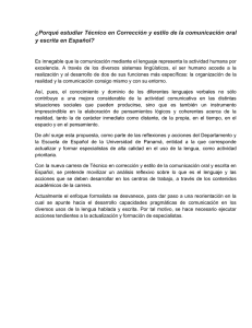 Corrección de Estilo de la Comunicación oral y Escrita en Español