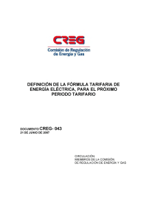 D-043 FORMULA TARIFARIA - CREG Comisión de Regulación