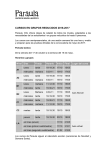 cursos en grupos reducidos 2016-2017