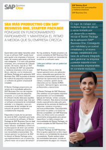 Sea máS productivo con Sap® BuSineSS one, Starter package