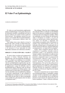 El Valor P en Epidemiología - Revista Chilena de Salud Pública
