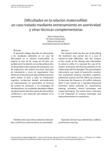 Dificultades en la relación maternofilial: un caso tratado mediante