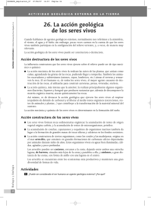 26. La acci&oacute;n geol&oacute;gica de los seres vivos