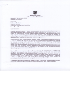 Carta del Procurador de la Administración al Contralor