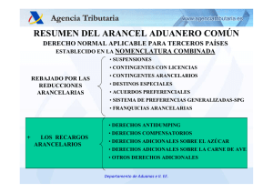 Resumen del Arancel Aduanero Com&uacute;n: Derechos y Reducciones