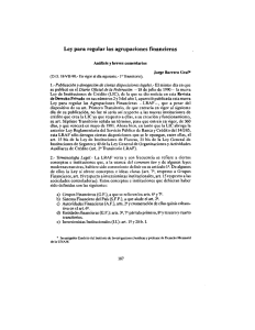 Leyr para regular las agrupaciones ﬁnancieras