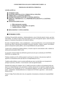 DEFENSA PERSONAL Conocimientos Legales