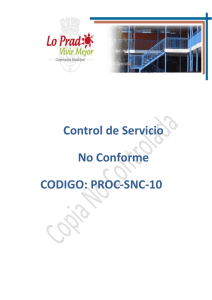 Control de Servicio No Conforme CODIGO: PROC-SNC-10