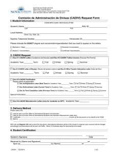Comisión de Administración de Divisas (CADIVI) Request Form