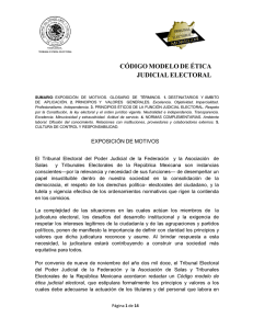 CÓDIGO MODELO DE ÉTICA JUDICIAL ELECTORAL