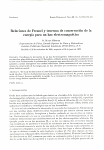 Relaciones de Fresnel y teorema de conservación de la energía