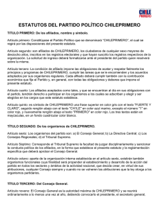 Estatutos del Partido Político ChilePrimero.