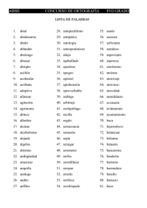 Lista de palabras para el concurso de deletreo en español