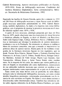 Gabriel Rosenzweig. Autores mexicanos publicados en España