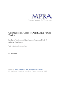 Cointegration Tests of Purchasing Power Parity