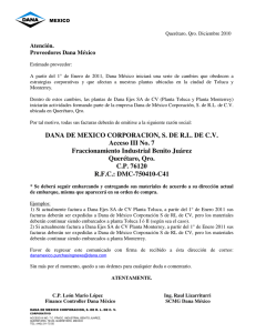 DANA DE MEXICO CORPORACION, S. DE RL DE CV Acceso III No