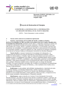 [Proyecto de Declaración de Principios CONSTRUIR LA SOCIEDAD