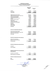 Presupuesto y ejecución 2014 - Universidad de Las Américas