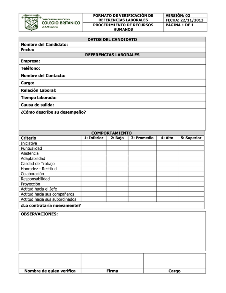 Referencias laborales pdf