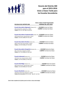 Horario del Distrito 300 para el 2015