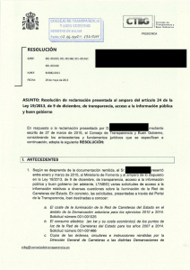 0082/2015- Dirección General de Carreteras del Ministerio de