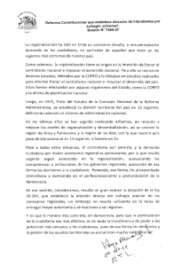 Reforma Constitucional que establece elección de Intendentes por