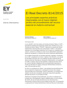 El Real Decreto 814/2015: Reglamento del recurso especial en