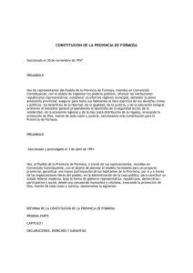 CONSTITUCION DE LA PROVINCIA DE FORMOSA