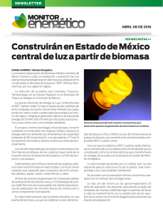 Construirán en Estado de México central de luz a partir de biomasa