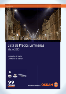 Lista de Precios Luminarias - Almacenes Eléctricos Madrileños
