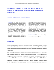 La Reforma Integral de Educación Básica –RIEB-: una