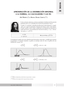 Aproximación de la distribución binomial a la normal, la calculadora